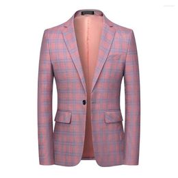 Trajes de hombre estilo británico elegante Retro traje de una pieza chaqueta Casual a cuadros profesional Formal de negocios Caballero ropa de hombre