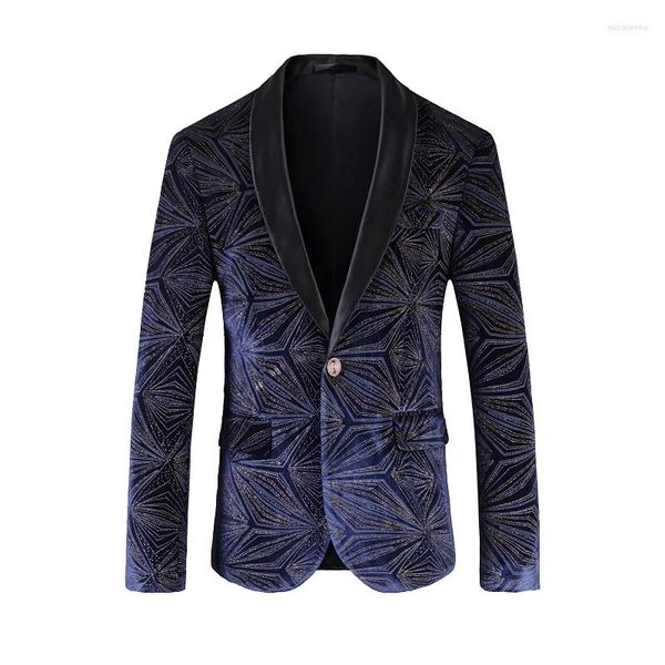 Trajes para hombre, Blazers de un solo botón de lujo bronceados para hombre, ajustados, de gran tamaño, 5XL, calidad de terciopelo, suave y cómodo, para fiesta, Terno Masculino