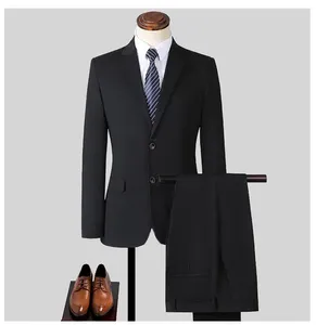 Costumes pour hommes costume d'affaires formel couleur unie veste pantalon gilet chemise marié homme Simple élégant mode entretien d'embauche