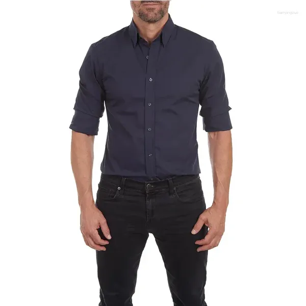 Trajes para hombres Camisas de Hombre Shirts for Men Oxford Spinning Shipper Camisa de manga larga Color sólido