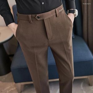 Trajes para hombre, pantalones informales, pantalones elásticos ajustados suaves para negocios, oficina Social, trabajadores, entrevista, fiesta, traje de boda, S-3XL