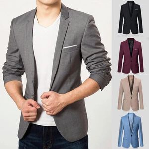Trajes de hombre Casual Slim Fit Formal botón traje Blazer abrigo chaqueta Tops para hombre boda esmoquin Masculino M -3XL