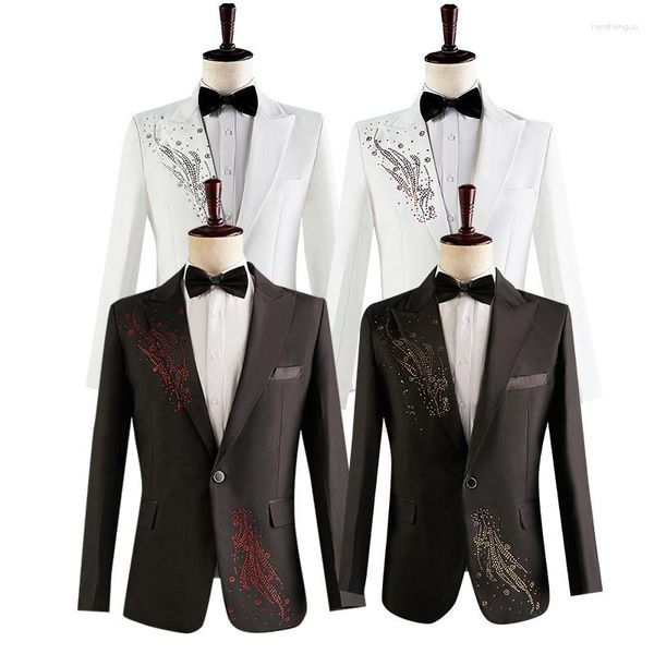 Trajes para hombre, traje informal con decoración, 2 piezas, marca, boda, novio, baile de graduación, ropa para hombre, Blazers para hombre joven, chaqueta, pantalón