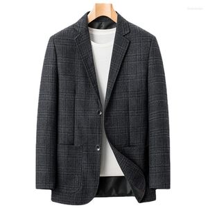 Costumes pour hommes Costume à carreaux Top Version coréenne Business Casual Loose Size Fabric Coat