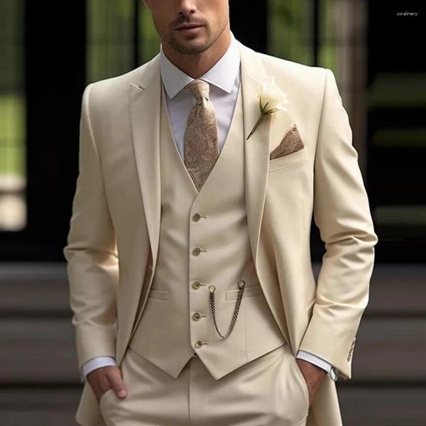 Trajes para hombres chic muesca solapa de solapa de boda elegante Boda de boda Groomsmen Slim fit