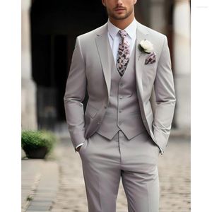 Costumes masculins Chic Solid Men 3 pièces (Blazer Vest Pantal