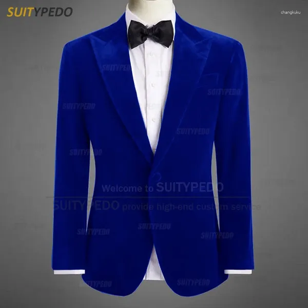 Costumes pour hommes Classique Mode Velours Hommes Costume Manteau 1 Pièce Gala De Mariage Mâle Slim Fit Costume Blazer Soirée Fête Veste Élégante Sur Mesure