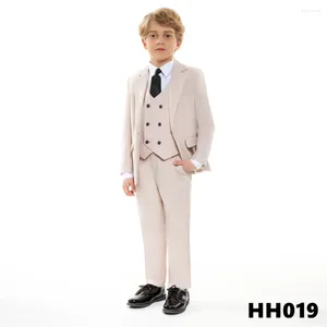 Herenpakken Classic Formele Tuxedo Solid Boy's Suit Set 4 stuks Blazer Vestbroek inclusief gelijkspel voor kinderen Toddler Pant Verjaardag Wedding
