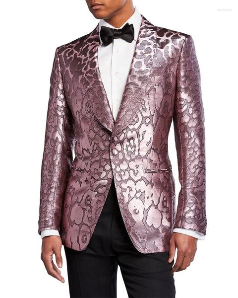 Costumes pour hommes Classique Rose Modèle Hommes Double Poitrine Formel Business Blazer Mariage Marié Tuxedo Banquet 1 Pièce Veste Pantalon Costume Homme