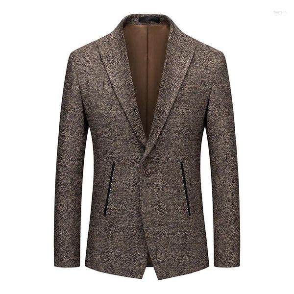 Trajes para hombres Blazers clásicos simples de un solo botón para hombres Slim Fit Caballero Otoño Calidad Cuidado fácil Negocios Casual Premium Terno Masculino