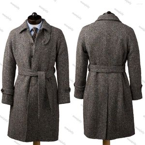 Herenpakken klassieke winter Engeland -stijl wollen overjas mannen dik op maat gemaakte dubbele borsten pocket jas casual warm