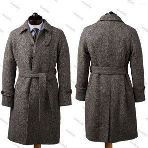 Costumes masculins Hiver d'hiver Angleterre pardessus de laine pour hommes épais sur mesure à double pace à pâte à double poitrine décontractée chaude