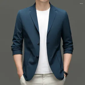 Les combinaisons masculines enveloppez un petit costume imprimé haut de gamme 2024 Automne mince de mode coréenne Business Handsome Casual Men Blzer Slim Fit