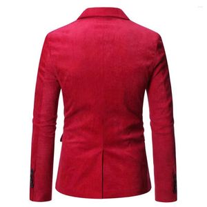 Herenpakken Comfy Mode Heren Blazer Jasje Vintage Business Casual Jas Corduroy Duurzaam Notch Reverskoord met lange mouwen