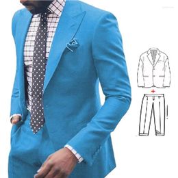 Trajes de hombre Traje Homme 2 piezas para hombres Slim Fit Classic Business Male Suit Hombre Formal Wedding Tuxedo Groom (Blazer Pants)