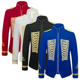 Herenpakken Court Stand-Up kraagpak Mannen Kleding Blue / Red Black Luxury Stage Performance Jurk Jacket