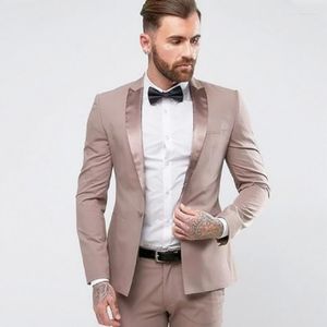 Trajes para hombres Champán personalizado Hombres Novio Hombre Boda para el último abrigo Pantalón Diseño Prom Smart Slim Fit Street 2 PCS