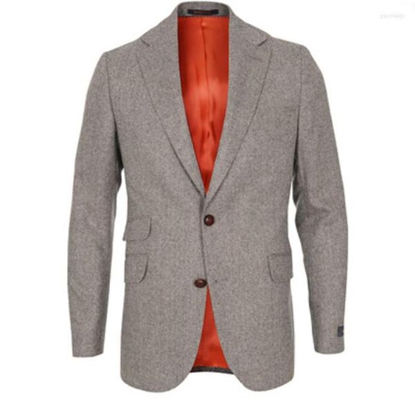 Costumes pour hommes faits sur mesure pour mesurer la veste en tweed à chevrons hommes sur mesure blazer décontracté mode