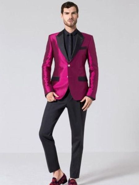 Costumes pour hommes Personnaliser Tuxedos de marié Satin Veste de costume pour hommes Blazers Costume d'Halloween Costume homme élégant pour mariage 0167