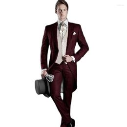 Herenpakken aanpassen Morning Style Groom Tuxedos Men Men Prom Dress Business Coat Waastcoat broek Sets (jasbroeken Vest Tie) K: 1300