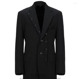 Costumes pour hommes personnalisés S-6XL 2023 vêtements pour hommes individuellement mode coiffeur conçu bouton Style noir grande taille costume manteau