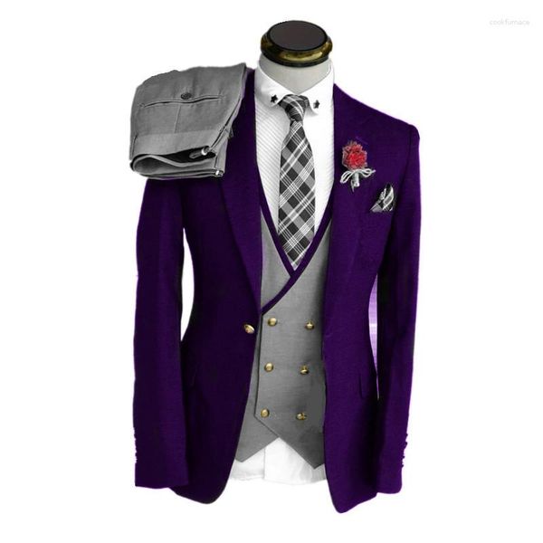 Costumes pour hommes Costume personnalisé Notch Lapel Groom Tuxedos Veste Blazers Costume d'Halloween Élégant Pour Le Mariage De Luxe Homme Costume 5112