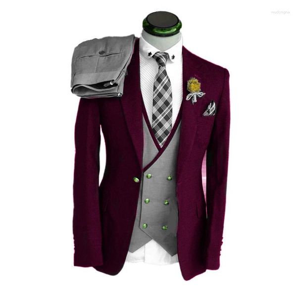 Trajes de hombre traje personalizado muesca solapa novio esmoquin chaqueta Blazers disfraz de Halloween elegante para hombre de lujo traje de boda 5111