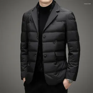 Costumes pour hommes Costume hommes 2024 Moyen-âge Hiver Chaud Canard Vêtements Père Manteau Blazer Masculino Slim Fit