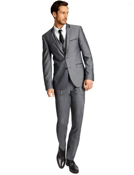 Costume de costume pour hommes costume de revers en notation slim fit deux bouton