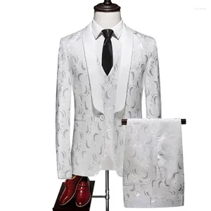 Costumes pour hommes Élégant pour les hommes Blazer de mariage Blazer Forme de marié Tuxedo Tailore fait 3 pièces Prom Robe Suit Veste Pantalon Veste