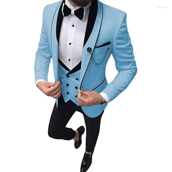 Trajes de hombre Traje de hombre elegante 3 piezas Vestido de novia Traje de Halloween Formal de negocios Social Chaqueta Chaleco Pantalones Ternos para hombres Conjuntos de chaqueta