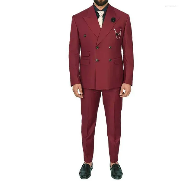 Trajes para hombres elegante solapa de pico de pico formal