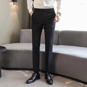 Trajes para hombres Pantalones de traje de estilo inglés Colores Slim Fit Pantalones largos rectos Uniforme de trabajo de negocios formal Parte inferior de boda Tallas grandes