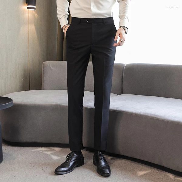 Costumes pour hommes Angleterre Style Costume Pantalon Couleurs Slim Fit Pantalon long droit Formel Travail d'affaires Uniforme Mariage Bas Plus Taille