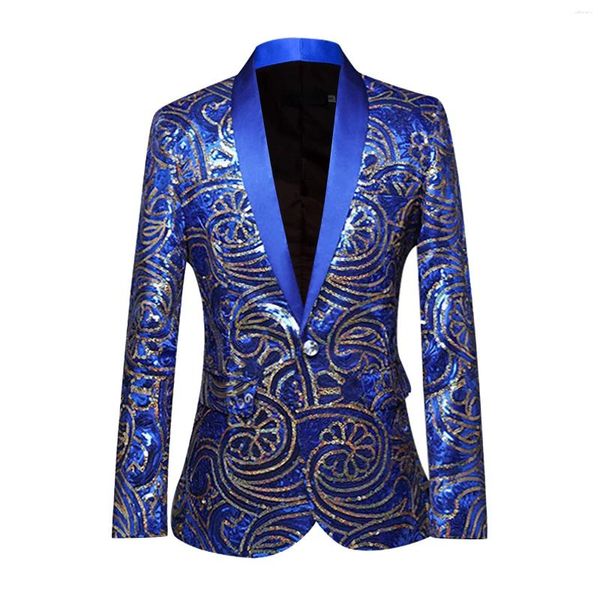 Costumes pour hommes Fancy à paillettes Performance Performance Sequin Stage masculin Hip Hop Slim Fit Jacket Blazers Blazers Tuxedo