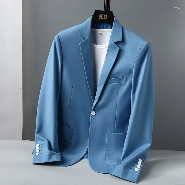 Costumes pour hommes, Blazer de haute qualité pour jeunes, costume Slim décontracté, robe de soirée, tendance, couleur unie, bleu, jaune, veste