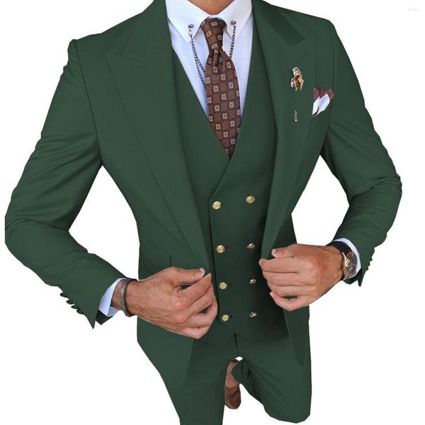 Costumes pour hommes Fashion Boutique Formal Business Mens Suit 3pcs Set Groom Wedding Dress (Blazer Vest Pants)