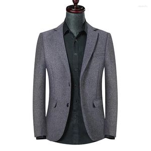 Herenpakken Fashion Business Casual Slim-Fit Comfort Koreaanse Wollen Gentleman Trend Professionele bruiloft Solid Color Host Blazer