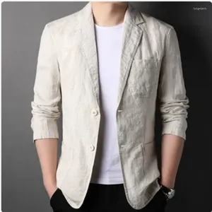 Costumes pour hommes Blazer Blazer Printemps Automne Veste en coton Solide Solie Business Casual Business Tops Male Tops European Robe de style européen