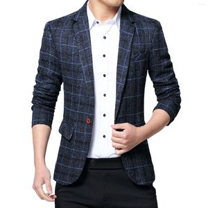 Trajes para hombres Moda Hombres Suave Plaid Solapa Slim Fit Chaqueta Abrigo Un botón Prom para Big N Tall Rain Gear Chaleco y pantalones