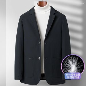 Costumes pour hommes mode professionnel duvet de canard tendance hiver tout couleur unie gentleman décontracté Version coréenne Blazer veste