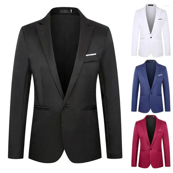 Trajes para hombres Traje de moda Tipo delgado Textura suave Single Botón Hombres Formal Blazer Simple Workwear