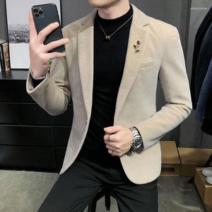 Costumes pour hommes, veste de costume à la mode, matériau en velours de vison, Business décontracté, une boucle, Version coréenne du Blazer Slim