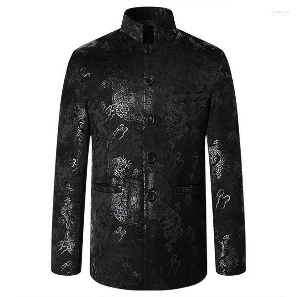 Trajes de hombre Moda Zhongshan Traje Versión coreana de ocio A cuadros Todo hermoso Cuello alto Está decorado Body Blazer