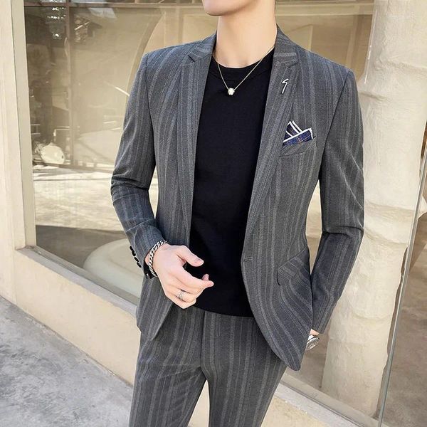 Costumes masculins Fine (pantalon de costume) 2023 Fashion Business Trend Handome Coréen Version du Slim haut de gamme Two-Piece Suit