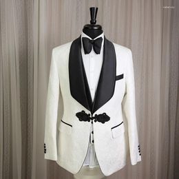 Costumes pour hommes Floral Prom Mariage pour hommes 2024 Custom Made Groomsmen Groom Tuxedo Costume de mode masculine (veste pantalon gilet)