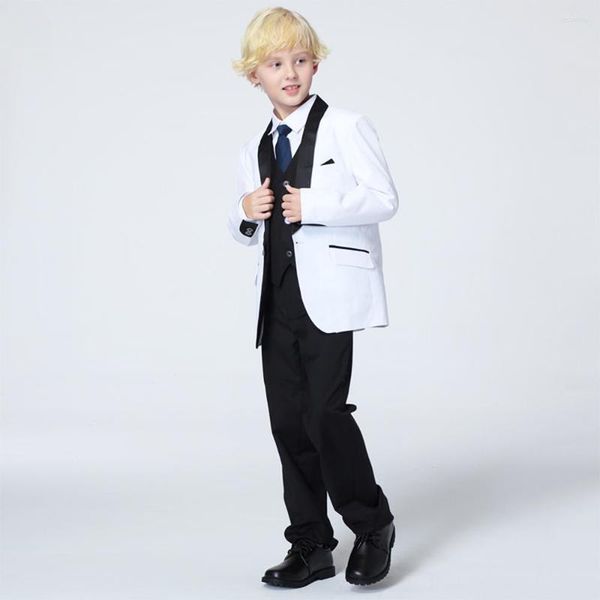 Costumes pour hommes Flower Boys Mariage Kids Kid Prom Part Tuxedo Blazer Child's Day's Pinao Performance Costume Costume School Uniforme 2-16T