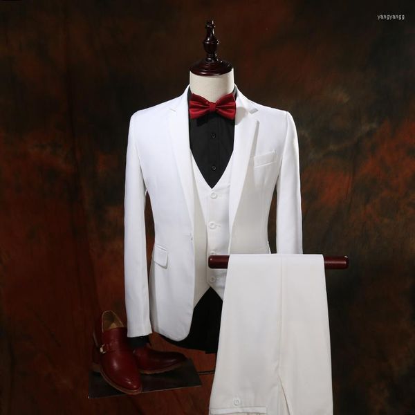 Costumes pour hommes FOLOBE Costume Mariage Homme Ternos Stock Blanc Slim Fit Tuxedos De Mariée Mariage Formel