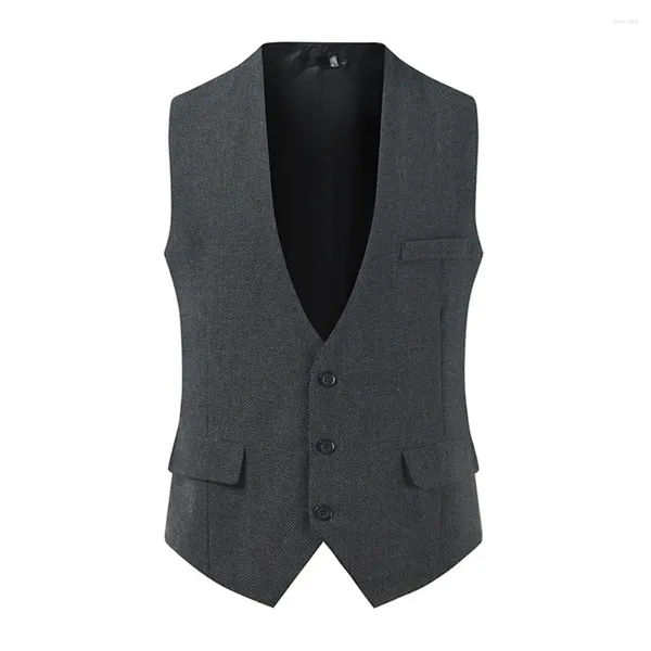 Costumes pour hommes costume de commerce formel gilet 3 bouton en V Costume confortable Costume doux gentleman slim gaiat à l'intérieur des gilets de blazer pour hommes