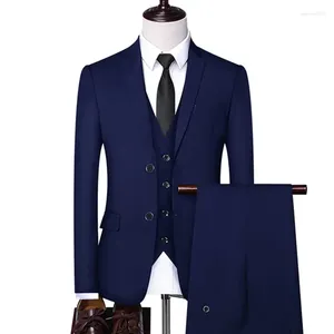 Costumes pour hommes Mariage commercial formel 3 pièces Suit / mâle 2023 Blazers Pantalon Veste Pantal